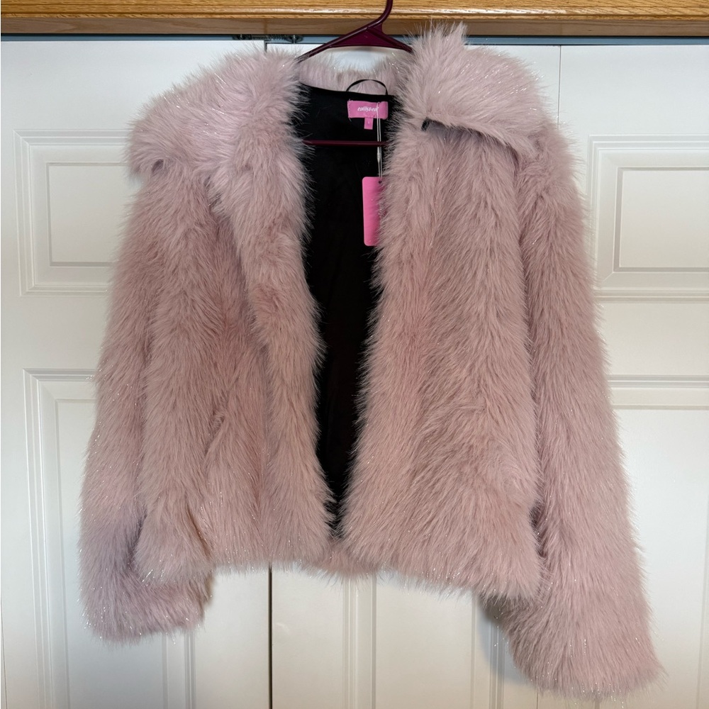 Edikted Light Pink Teddy Jacket